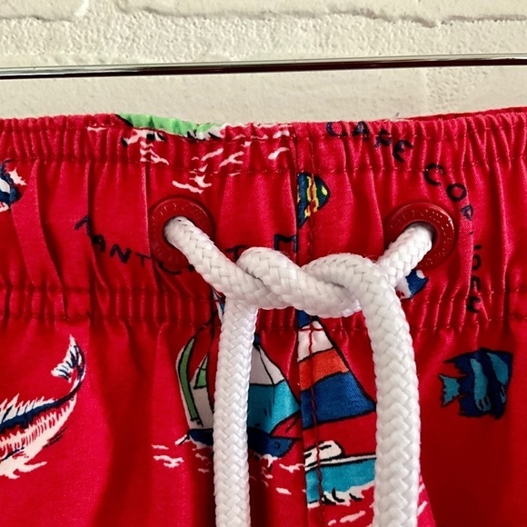 Abercrombie&Fitch Swim Trunks Shorts Red Novelty Sailing Nantucket print Sz S - Picture 11 of 15